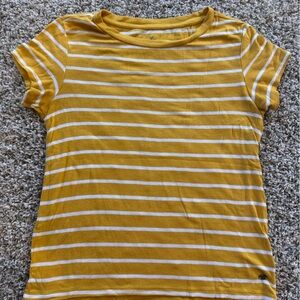 American Eagle Soft & Sexy Yellow and White Striped Tee